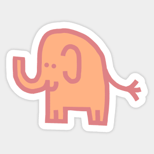 Cute Elephant Peach Fuzz Pantone Color of the Year 2024 Sticker